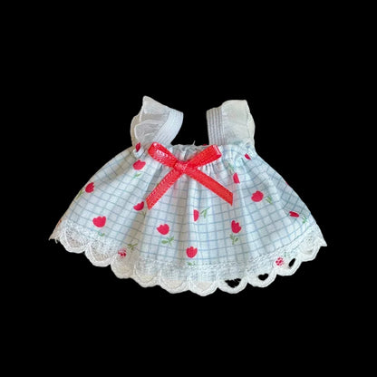 For Labubu 4.0 the Monsters Pin for Love Series Doll Clothes Mini Floral Skirt Dress for Mini Labubu Doll Clothes Accessories