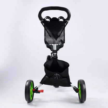 Golf Push Cart - 3 Wheel Golf Cart for Easy Transport & Storage Foldable, Detachable, Quick to Open&Close, With Foot Brake
