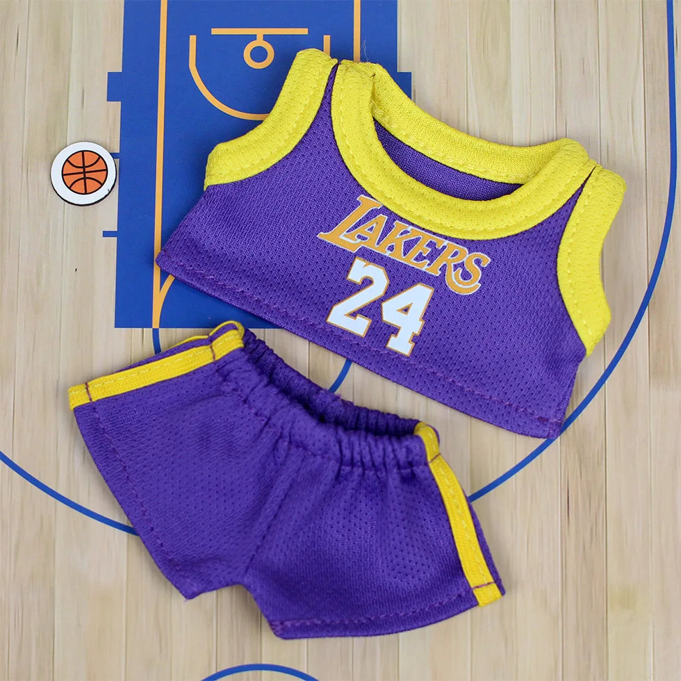 [Clothes Only] 17cm Labubu Baby Clothes, Vinyl Pendant Clothes, Basketball Jersey, Heart Macaron Labubu.