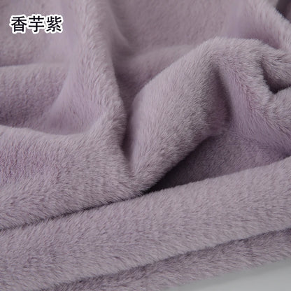 Plain Faux Fur Fabric Smooth by the Meter for Clothes Coats Dolls Sewing Thickened Imitation Rex Rabbit Plush Textile Soft Silky
