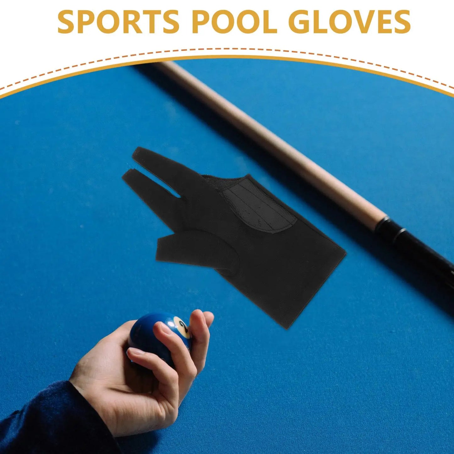 2Pcs Pool Gloves Left H Black Sp Ex Billiard Accessories for Men Women High Elasticity Table Tennis Snooker Glove