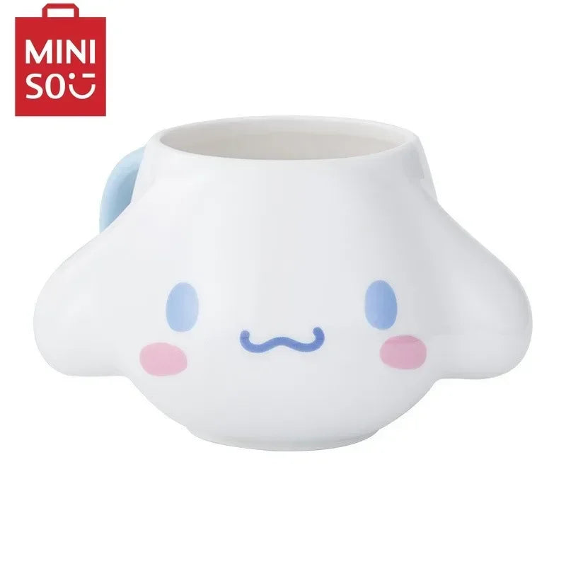 MINISO Sanrio Kuromi Creative Fun Embossed Mug Blanket Bear Yukui Dog Cute Soft Cute Shaped Ceramic Mugs