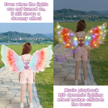 Fairy Wings LED Angel Wings Butterfly Wing Sparkling Sheer Wings Butterfly Fairy Halloween Costume Angel Wings for Women Kids