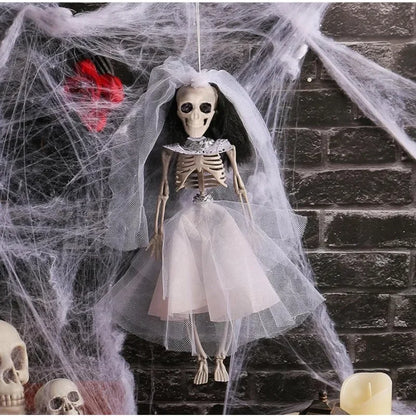 1-4pcs Halloween Skeleton Bride and Groom Hanging Decoration for Creepy Chamber Haunted House Outdoor Yard Party Props