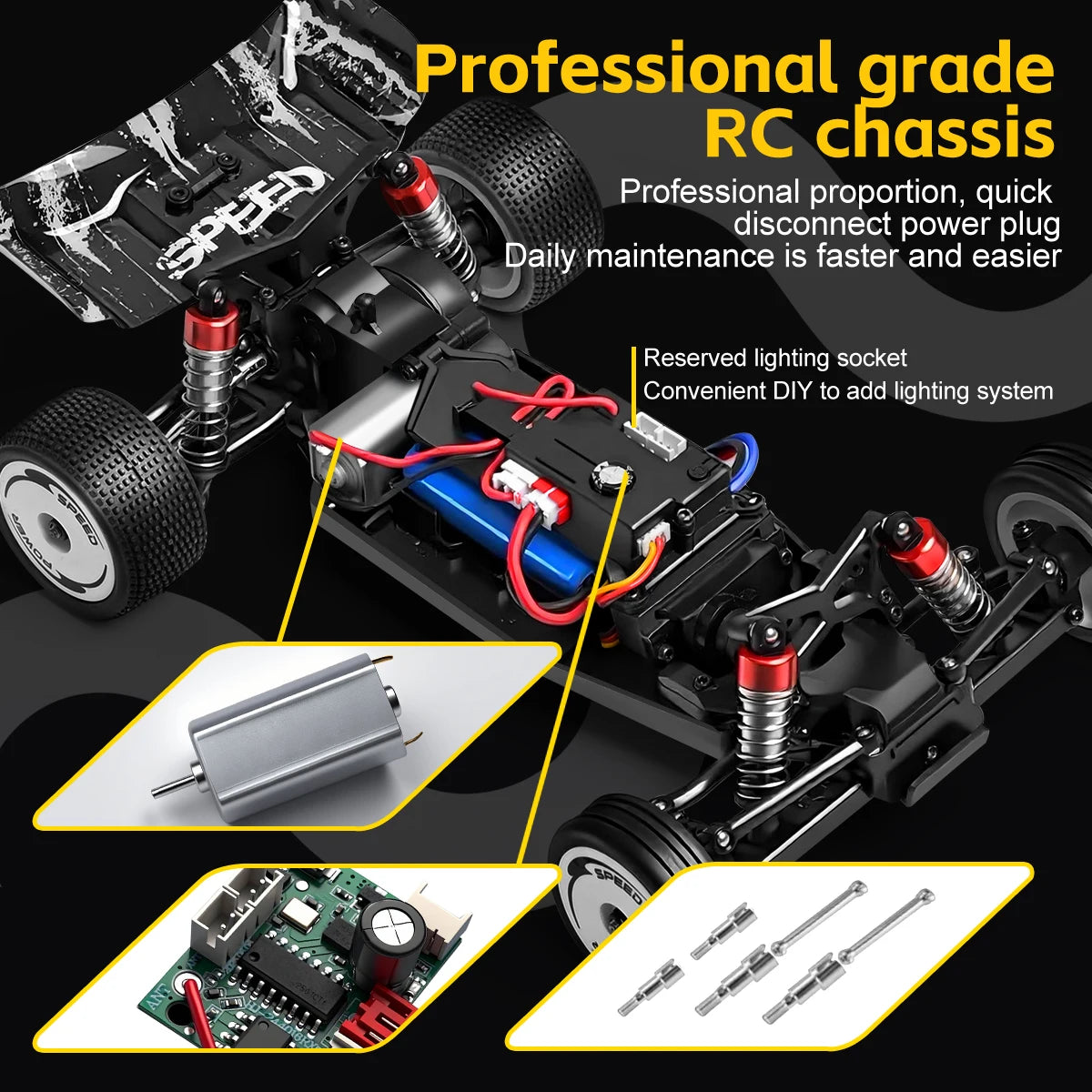 WLtoys 244016 1:24 RC Car 2.4G With DIY Lighting Electric High-Speed Competitive Racing Car Remote Control Toy for Kid Gift