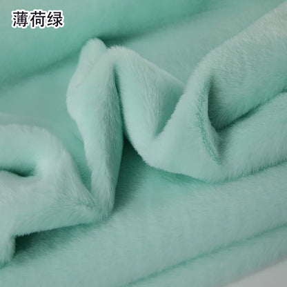 Plain Faux Fur Fabric Smooth by the Meter for Clothes Coats Dolls Sewing Thickened Imitation Rex Rabbit Plush Textile Soft Silky