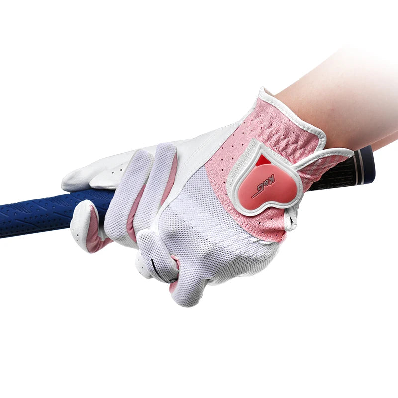 New 1 Pair Golf Gloves Woman PU Leather Soft Gloves Ladies Anti-Slip Granules Sports Mittens Elegant Right Left Hand Golf Aids