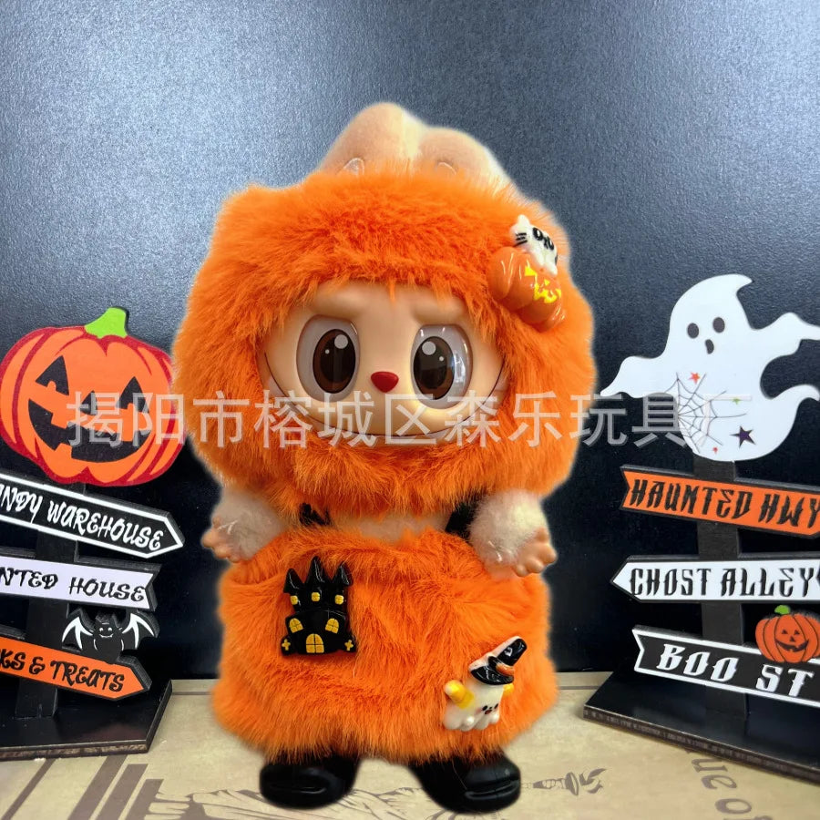 Only Clothing for Labubu Halloween Magical Witch Doll Costume Standing Posture 17cm Vinyl Doll Changing Doll Accessories Gift
