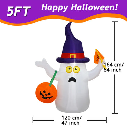 1pc Halloween Inflatables Outdoor Decorations Inflatable Yard Decoration With Build-In LEDs Blow Up Pumpkin for Halloween Party