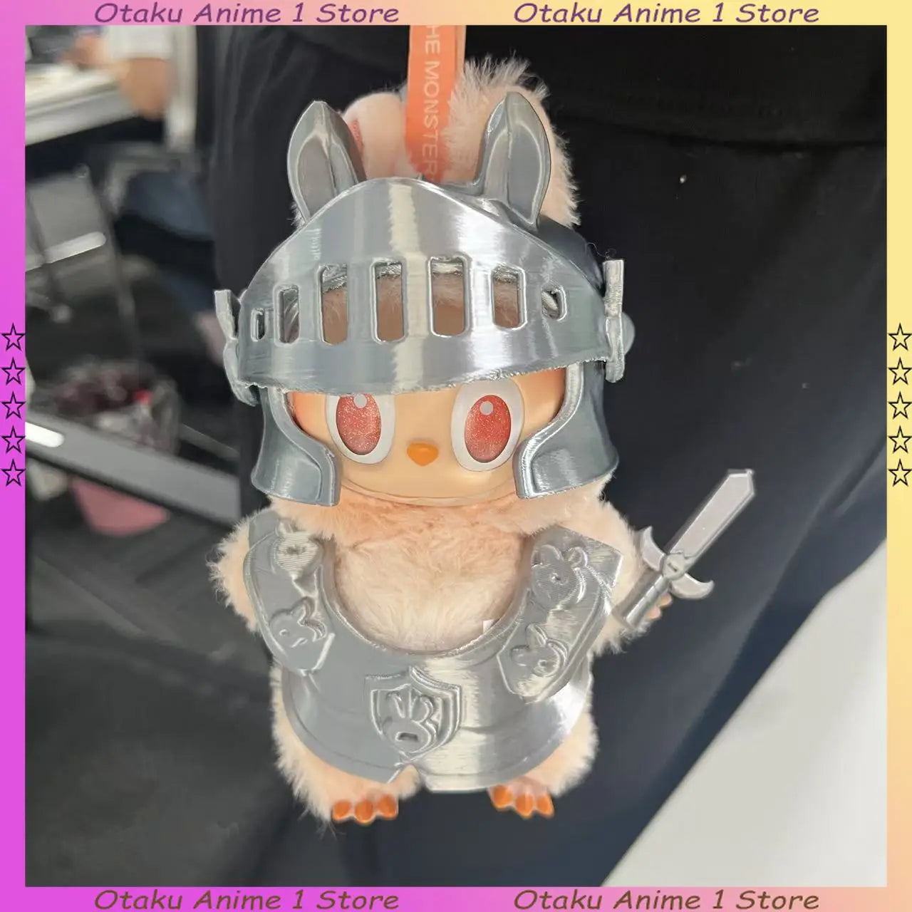 New 3D Armour Labubu Clothes Dragon Slayer Knight Armor Sword Set Mini Plush Doll Clothing Fashion Doll Accessories Gift