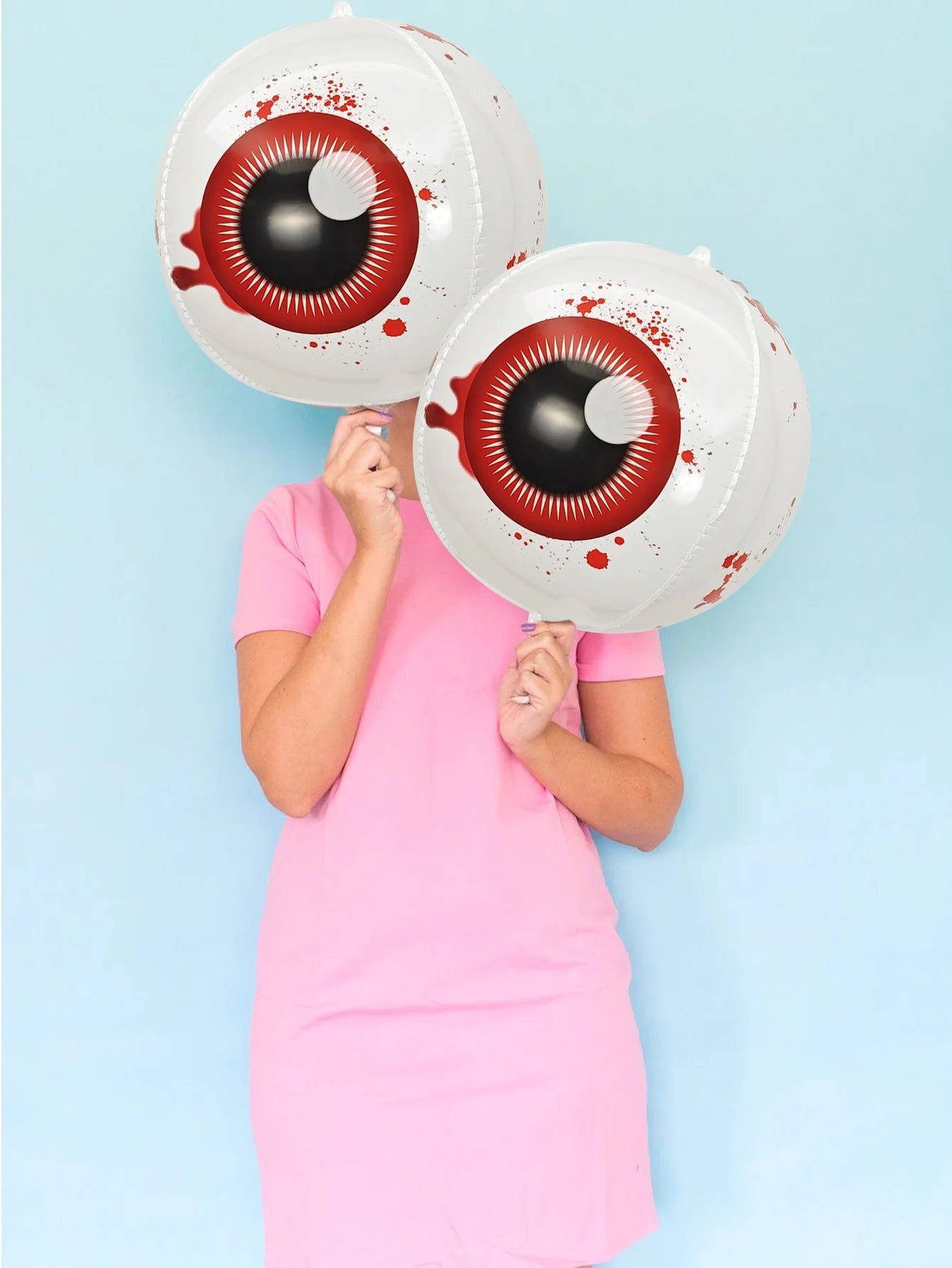 2/4pcs Halloween Horror Ghost Eye Balloons, 15 Inch 4D Aluminum Film Balloons, Suitable for Halloween Theme Party Decorations.