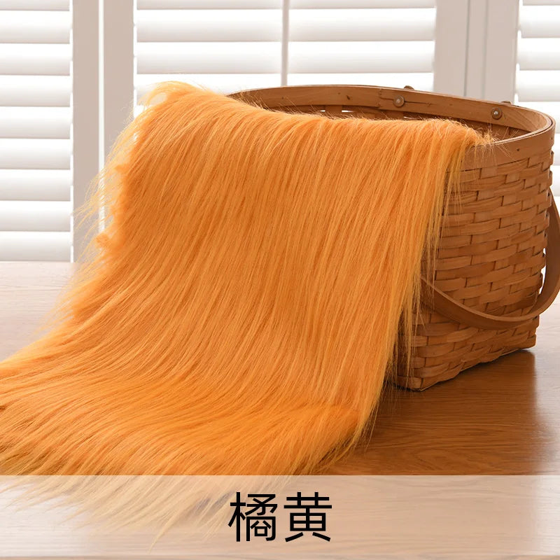 Dolls Long Plush Fabric Per Meter for Upholstery Coats Chair Cover Sewing Plain Fashion Fur Textile Needlework Thick Comfortable