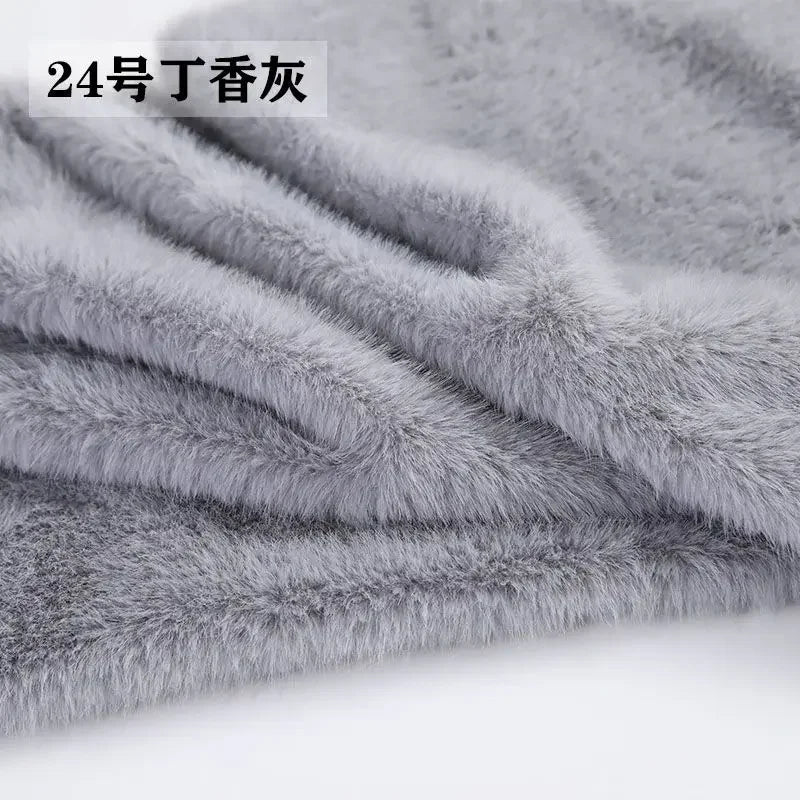 2cm Faux Mink Fur Plush Fabric by the Meter for Clothing Scarf Dolls Background Decoration Diy Sewing Cloth Soft Pink White Blue