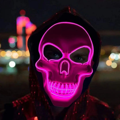 Halloween Horror Skull Mask - LED Cold Light Luminous, Cosplay Prop, Party Decoration, Spooky Glowing Skull Masks for Halloween