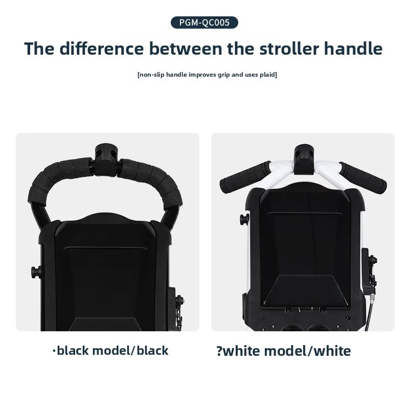 PGM Aluminium Alloy Trolley With Umbrella Holder Bottle Cage Fixing Rope Manual Brake Foldable Golf Bag Cart Four Wheels QC005