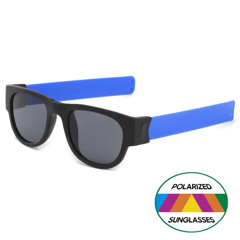 VIVIBEE Novelty Mirror Men Polarized Folding Sunglasses New Arrival Slap Sport Foldable Wristband Shades 2025 Trend Product