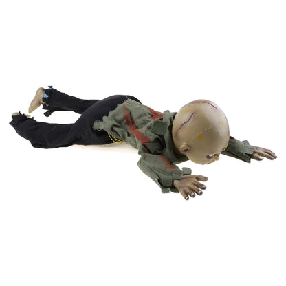 Animated Crawling Baby Zombie Scary Babies for Doll Haunted Halloween Deco