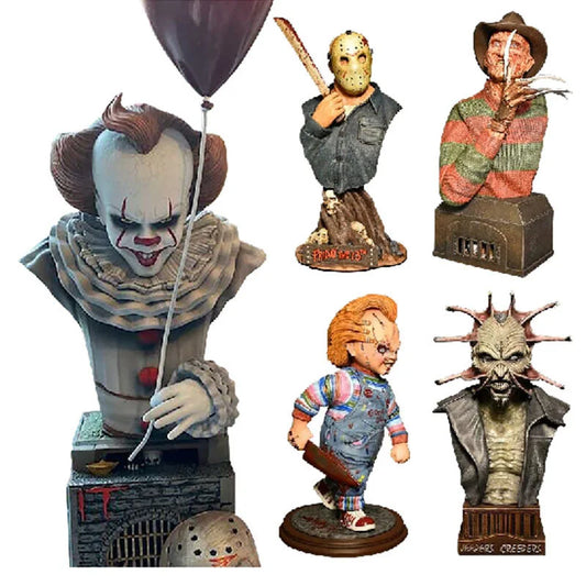 Horror Movie Garden Gnomes Nightmares Decor Michael Myers Freddy Jason Horror Killer Resin Statues Halloween Desktop Yard Decor