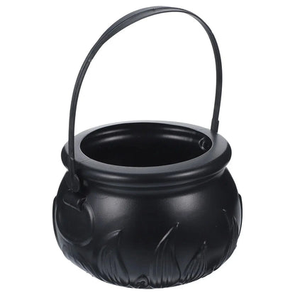 Candy Pot Halloween Flame Stripes Bucket Witch Basket Black Pot Kettle Trick Pumpkin Holder Goodie Photo Costume Decorate ﻿