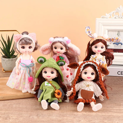 Innovative and Practical for Girls Birthday Gift Cute Fashion Princess DIY Dress Up Toys New 16CM Exquisite Mini Imitation Dolls