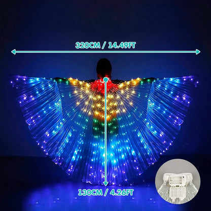 Belly Dance RGB IC LED Wings With Smart Remote Control DIY Colorful Fluorescent Butterfly Costumes Halloween Dress Up for Adults