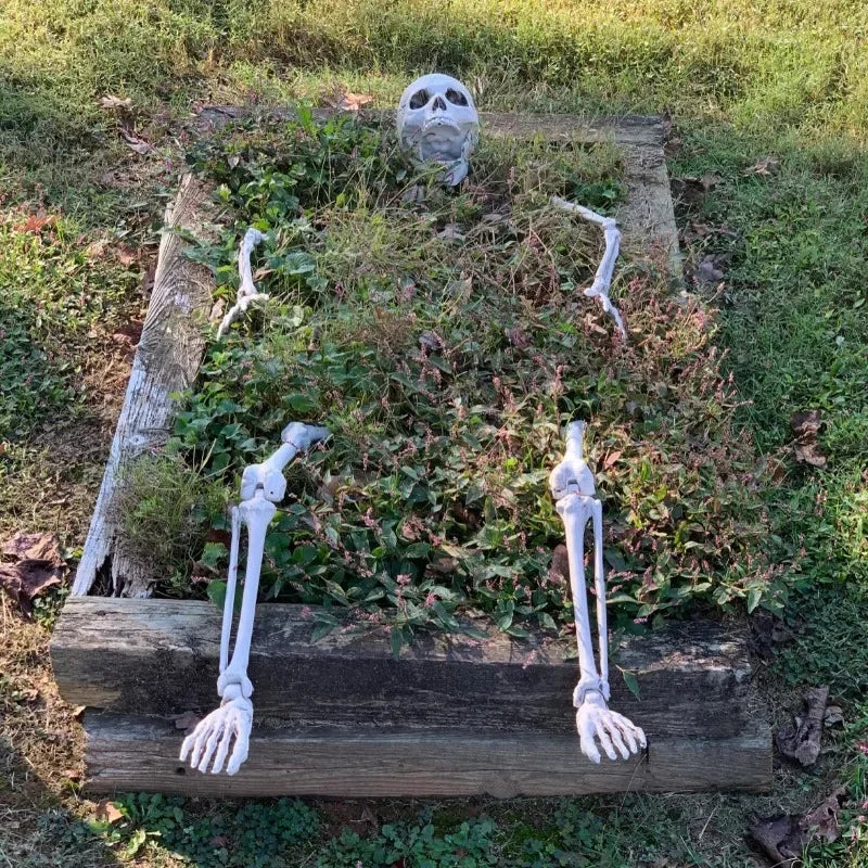 2025 Halloween Decoration Scary Skull Skeleton Hand Bone Realistic Skull Pile Yard Lawn Pile Garden Cemetery Home Decor