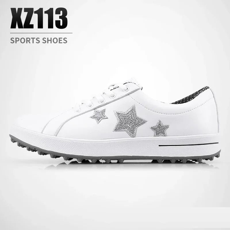 PGM Korean Women Golf Shoes Leisure Fixed Nail Waterproof Sneakers Non-Slip Girls Sports XZ113