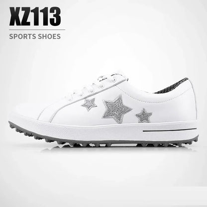 PGM Korean Women Golf Shoes Leisure Fixed Nail Waterproof Sneakers Non-Slip Girls Sports XZ113