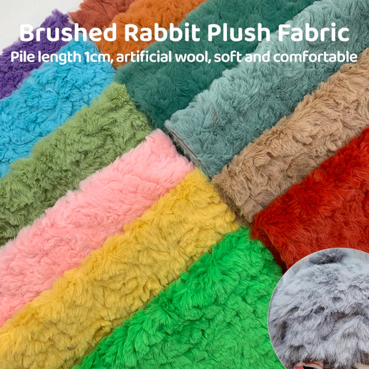 25x45cm Embossed Microfiber Plush Faux Fur Furry Fabric Soft Imitation Rabbit Fur DIY Doll Garment Coat Jacket Sewing Material