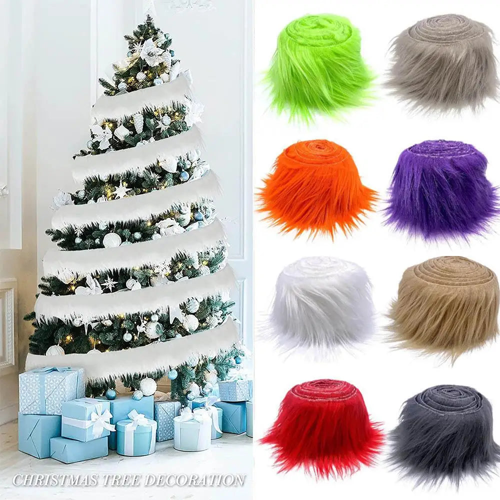 1.5M  Faux Fur Ribbon Tapes DIY Apparel Sewing Fluffy Trim Trimming Fabric Sewing Costume Stripe Plush Fur Supplies Home Decor
