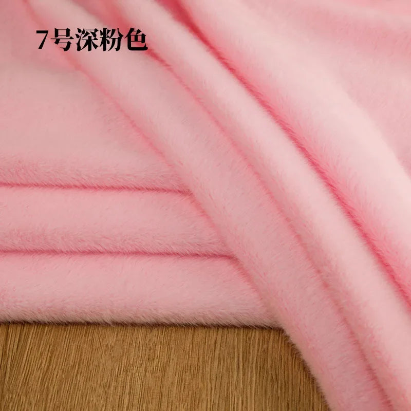 5mm Stretch European Mink Faux Fur Fabric High-Low Pattern for Clothing Scarves Hats Photo Props DIY Craft Decoration