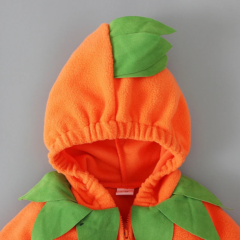 Nfant Baby Girl Boy Halloween Costumes Outfit Pumpkin Hooded Romper Footed Pants Leggings Fancy Clothes