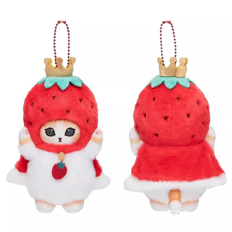 Kawaii Sanrio Plush Keychain Pendant Cartoon Mofusand Shark Cat Cross-Dressing Hello Kitty Kuromi Doll Stuff Backpack Decor Toys