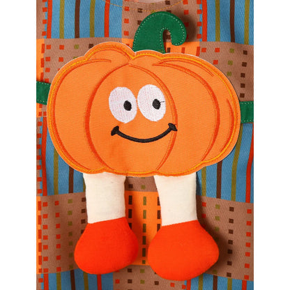 3-24Months Infant Baby Unisex Halloween Orange Cute Pumpkin Pattern Checkered Jumpsuit for Holiday Parties and Celebrations