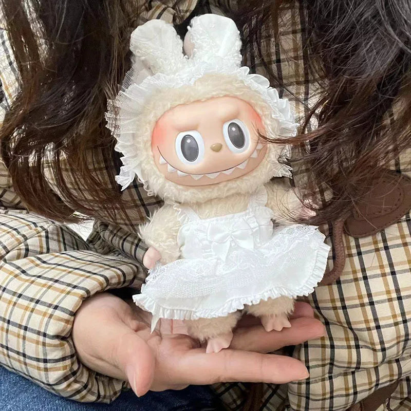 17cm Cute Mini Plush Doll'S Clothes Outfit Accessories for Korea Kpop Exo Labubu Idol Dolls Sweater Hoodie Clothing DIY Kid Gift