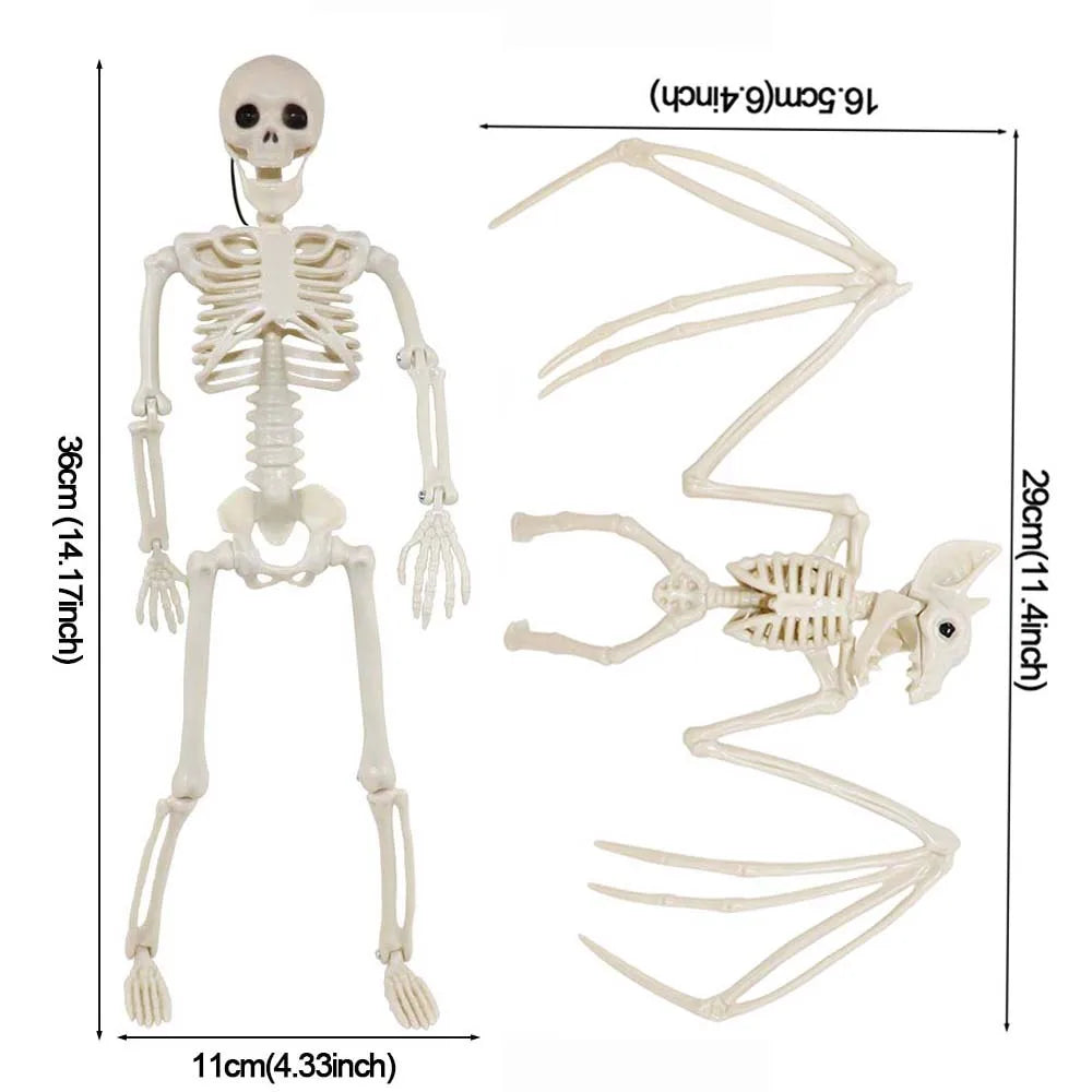 1/2pcs Halloween Skull Bat Skeleton Human Shape Bones Halloween Party Supply Home Garden Decoration Haunted House Horror Props