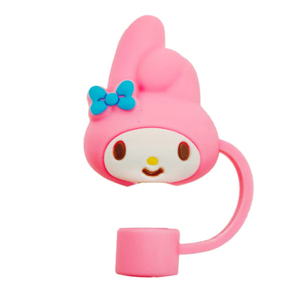 HelloKitty Sanrio Dustproof Straw Cap Sanrio Cinnamoroll Cute Cartoon Silicone Straw Cap Kuromi Cup Decorations Party Props Gift