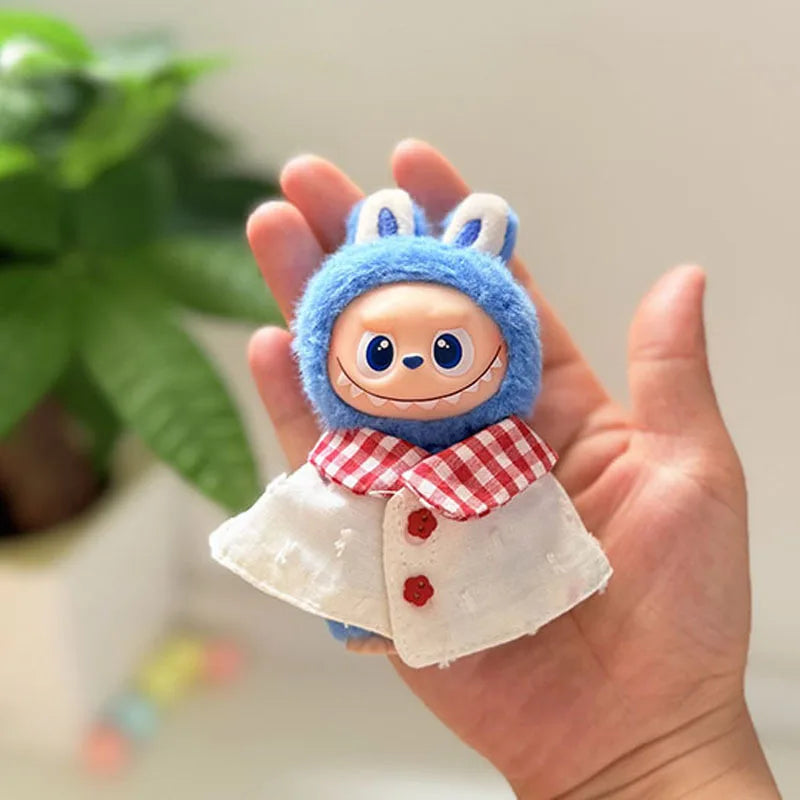 Shawl for Mini Labubu 4.0 the Monster Pin for Love Series Clothes Animal Drool Bib Headband Labubu Cartoon Outfit