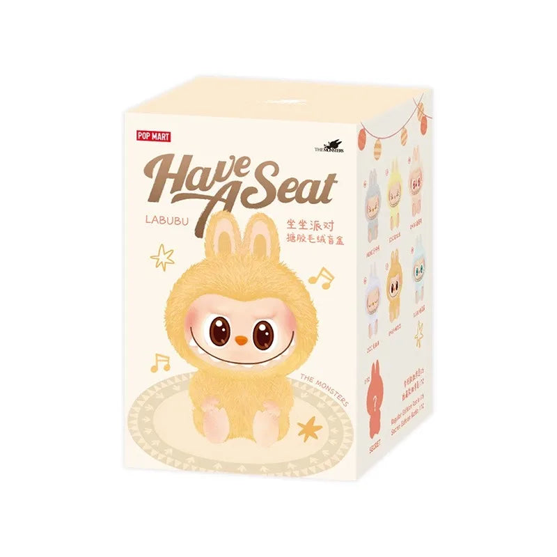 Original Popmart Labubu Exciting Macarons Vinyl Series Blind Box Sit Anime Kawaii Figure Room Decoration Collection Toy Kid Gift