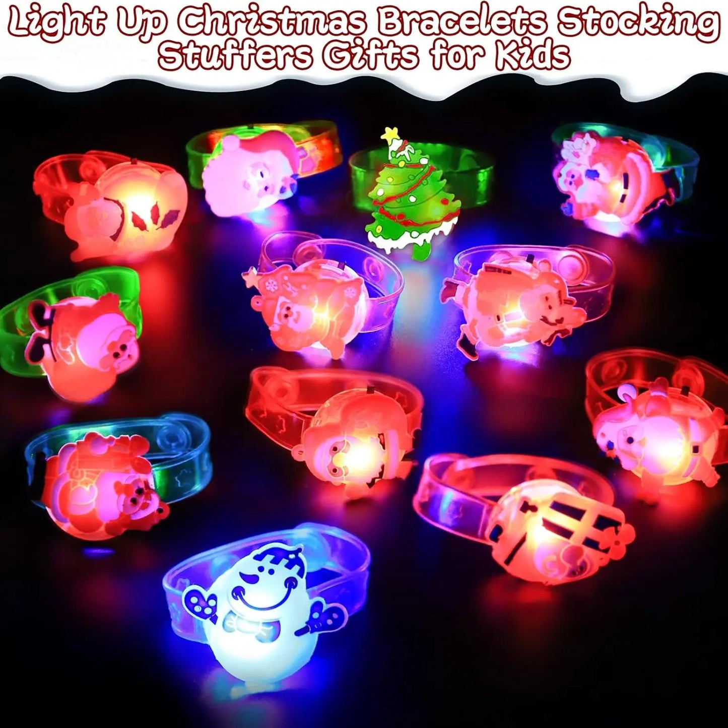 Halloween LED Party Favors Kids Flashing Bracelets Christmas Light Up Toys Treat Bag Fillers Goody Gift Fillers Non Candy