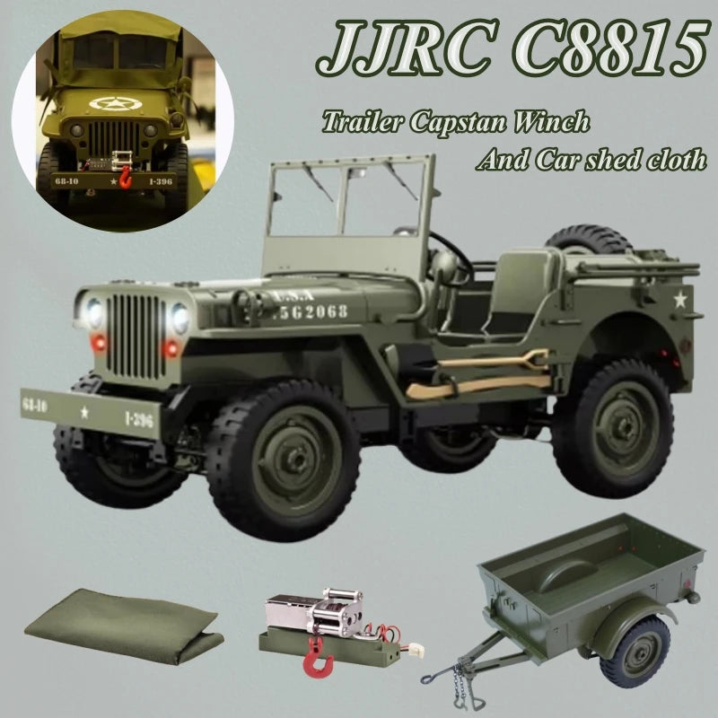 Jjrc 1:10 C8815 RC Car Military Truck Mb Scaler Willys Jeep RTR Crawler Climbing Accessories Original Factory Parts Toy