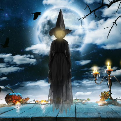 Halloween Voice Control Light Up Witch Holding Hands Witch Halloween Light Up Decoration Props Yard Haunted House Party Decor