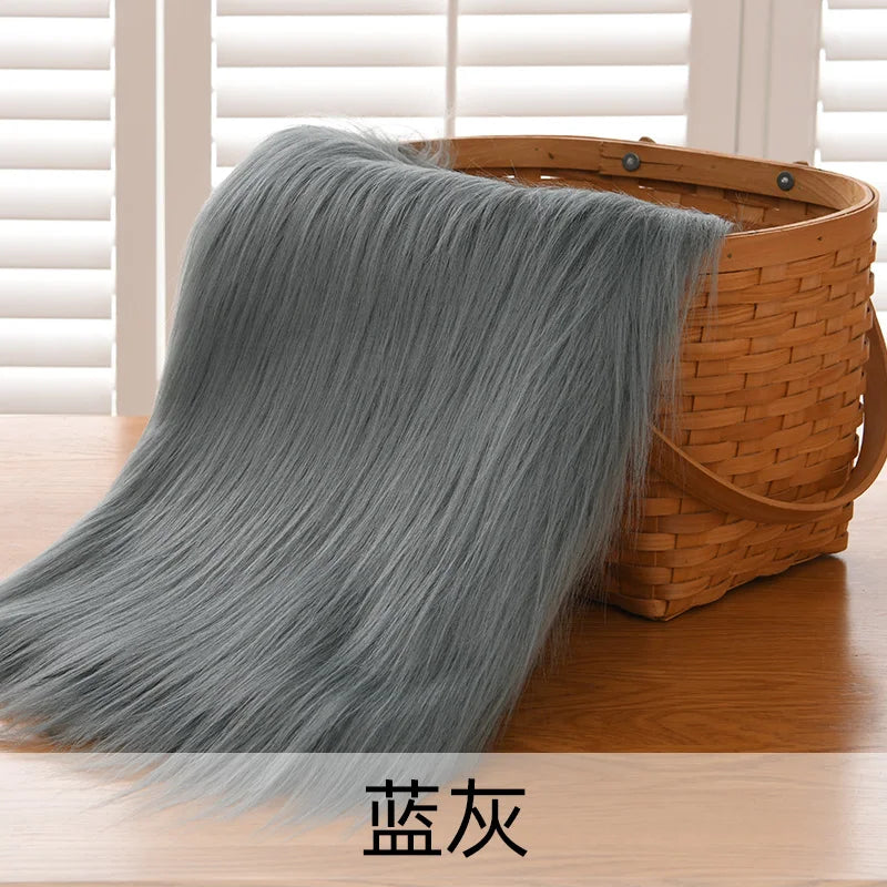 Dolls Long Plush Fabric Per Meter for Upholstery Coats Chair Cover Sewing Plain Fashion Fur Textile Needlework Thick Comfortable