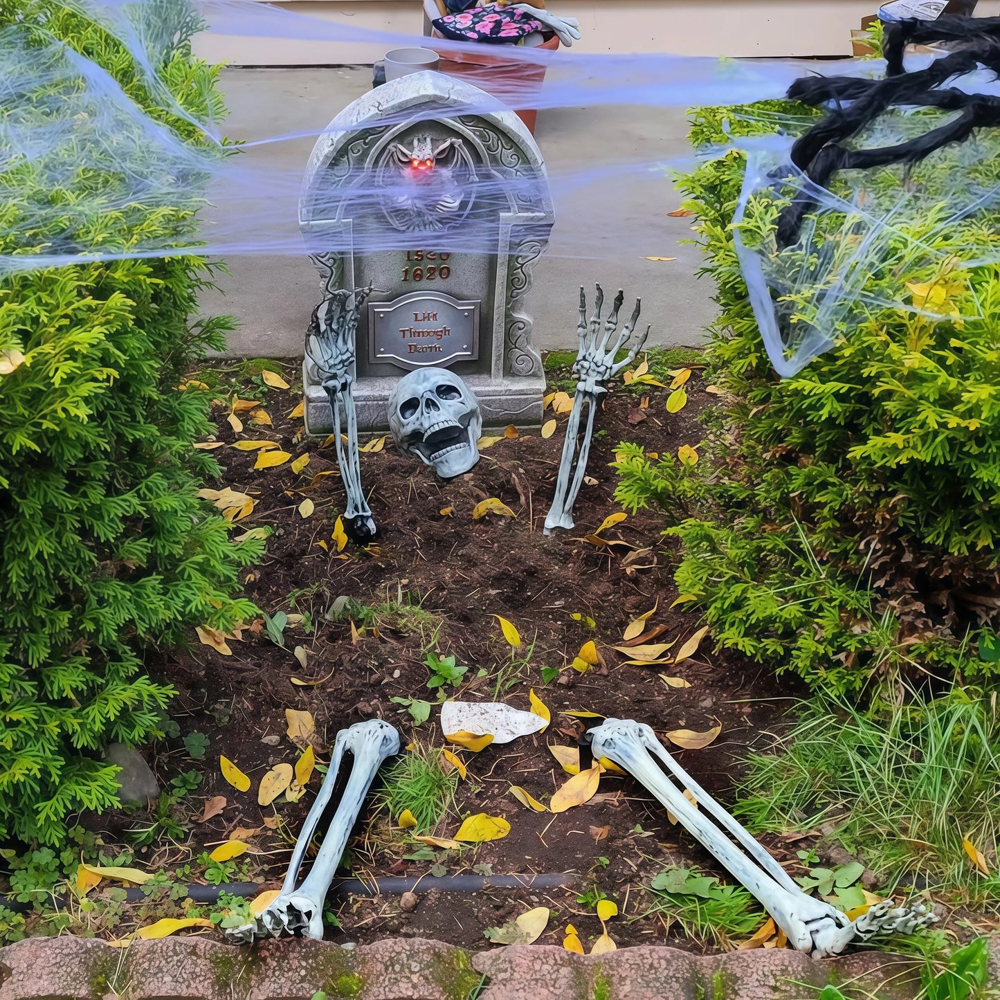Skeleton Coming Out of the Ground - Life-Sized Unique Groundbreaker Skeleton Stakes for Outdoor Yard Halloween Decorations