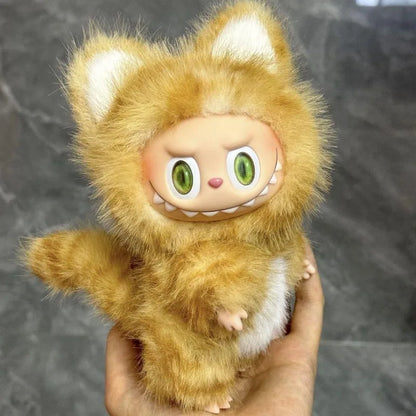 For 17cm Fluffy Hakime Plush Doll - Labubu Style Cute Knitted Outfit Full Set, Standing Pose Keychain Changeable Costume