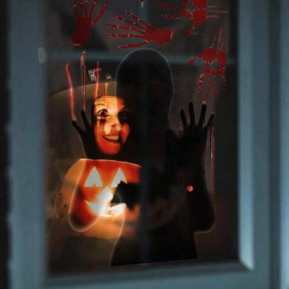 1pc Halloween Horror Female Ghost Blood Hand Wall Stickers for Halloween Party Glass Window DIY Backdrop Decorative Wall Sticker