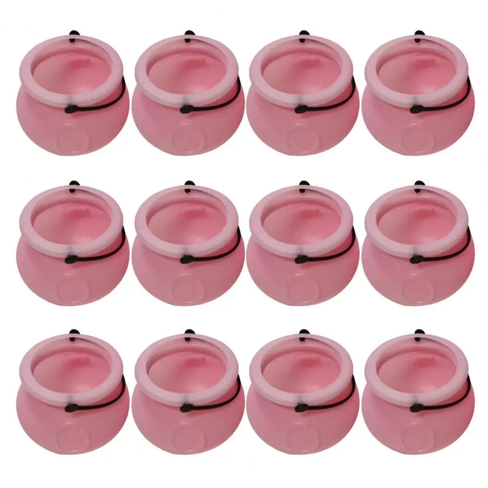12Pcs Halloween Candy Buckets Black Plastic Witch Cauldron Kettle Halloween Pot Goody Holder for Party Favors