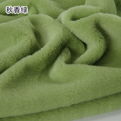 Plain Faux Fur Fabric Smooth by the Meter for Clothes Coats Dolls Sewing Thickened Imitation Rex Rabbit Plush Textile Soft Silky