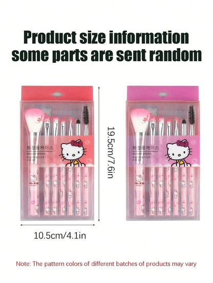Sanrio Makeup Brush Set Hello Kitty Eyeshadow Foundation Blush Brush Women Cosmetic Beauty Tools Kit Girl Birthday Gift With Box