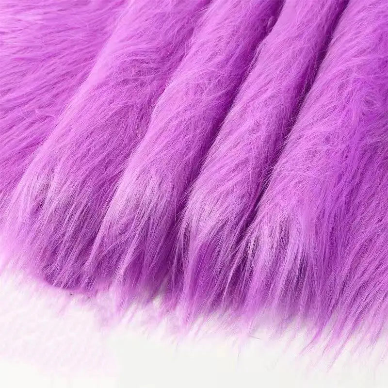 5x180cm Long Faux Fur Plush Silk Fabric Handmade DIY Doll Garment Toy Beard Hair Immitation Fox Fur Plush Ribbon Fabric